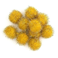 Glitter Pom Poms 25mm - Gold - 100 pack