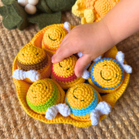 Crochet Rainbow Bee Play Set
