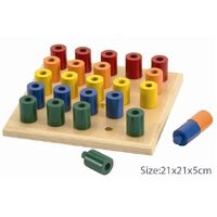 Wooden Peg & Stack Board