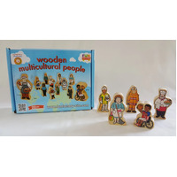 Wooden Multicultural People - Occupations - 20 Pieces