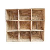 Rattan Sorting Tray - Medium 9 Divisions *pre-order