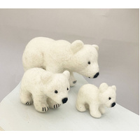 Felt Polar Bear Family