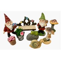 Resin Gnome Set - 9 piece
