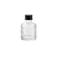 Glass Quilted Bottle with Black Lid