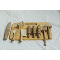 Wooden Play Dough Kit - 10 Pieces