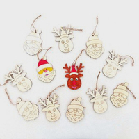 Wooden Christmas Shapes with Outline - 12 pieces