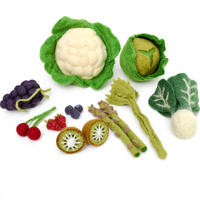 Felt Vegetables & Fruits Set C - 15 pieces