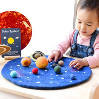 Solar System Outer Space Play Mat with Small Felt Planets