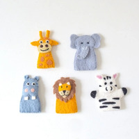 Safari Animals Finger Puppet Set