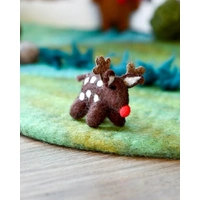 Felt Small Red-Nosed Reindeer Toy
