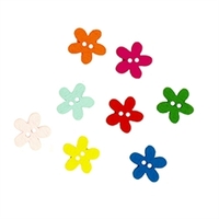 Wooden Buttons - Flowers 40pc