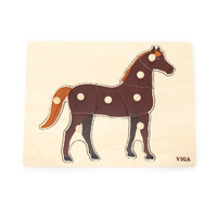 Wooden Montessori Knob Puzzle - Horse
