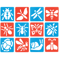 Minibeast Stencils 6.8 x 6.8cm - 12 Pack